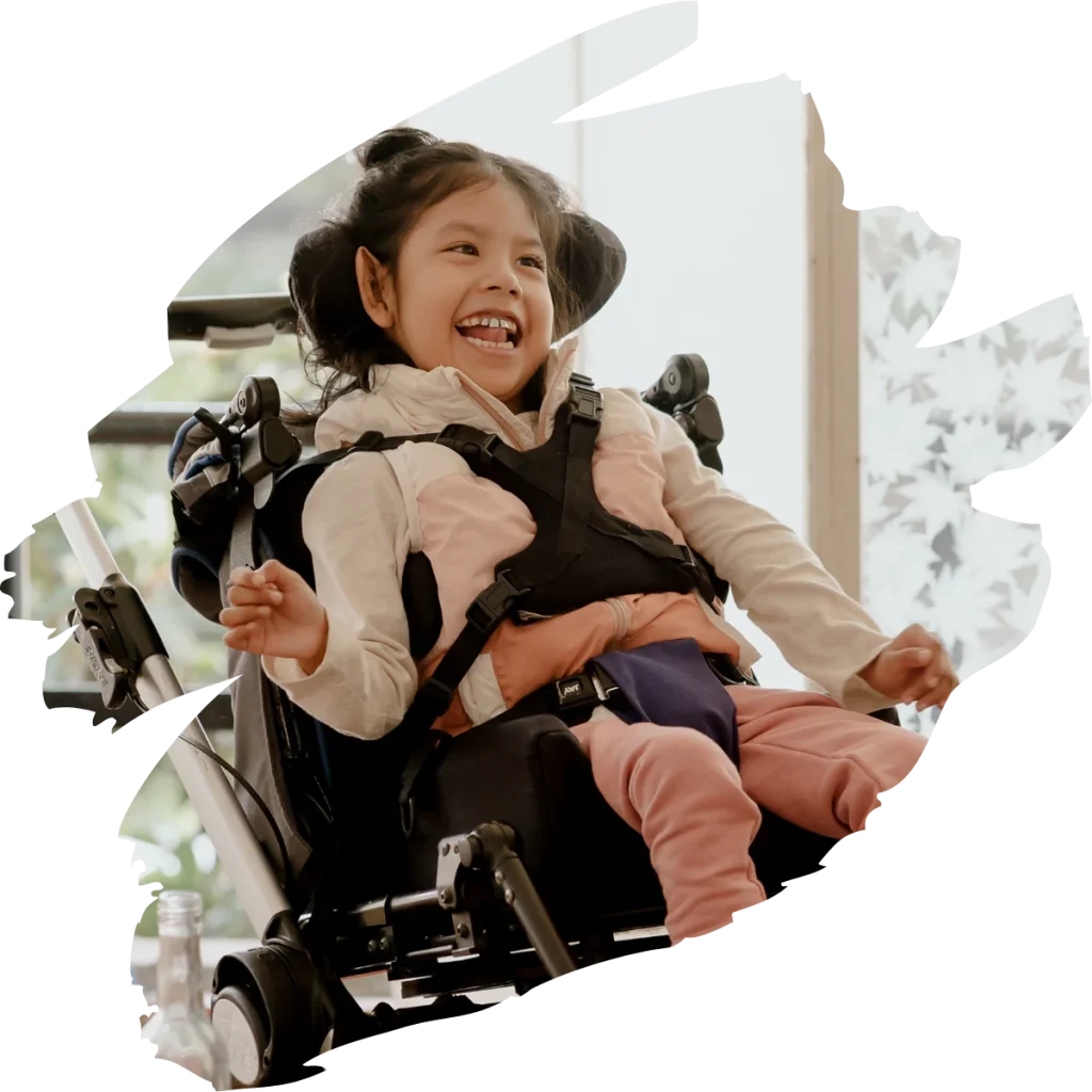 Disabled girl in wheelchair